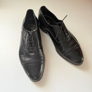 Vintage Florsheim Black Leather Oxford Dress Shoes Men’s 10 3E (Wide)
